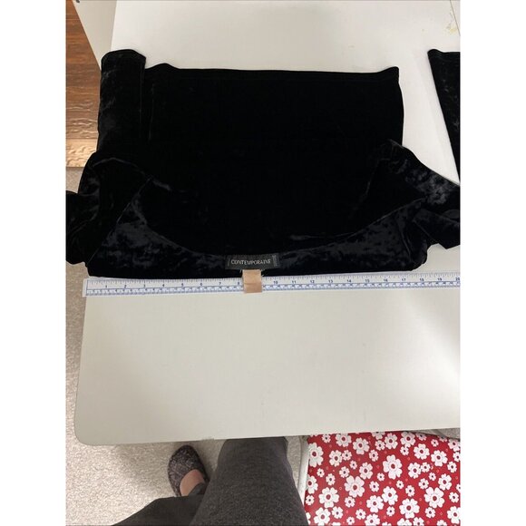 Contemporaine Simons Square Neck Velvet Top Women's Size M - Picture 9 of 10